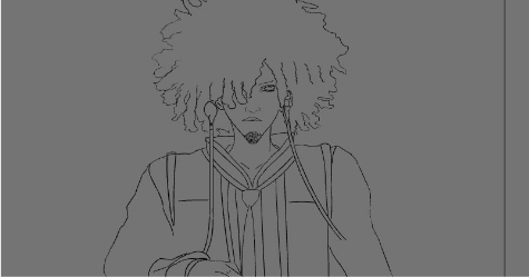A drawing of Jay, the protagonist of the story. 